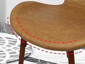 Mid Century Modern Dining Chair Set of 4 Brown Faux Leather - Estalios