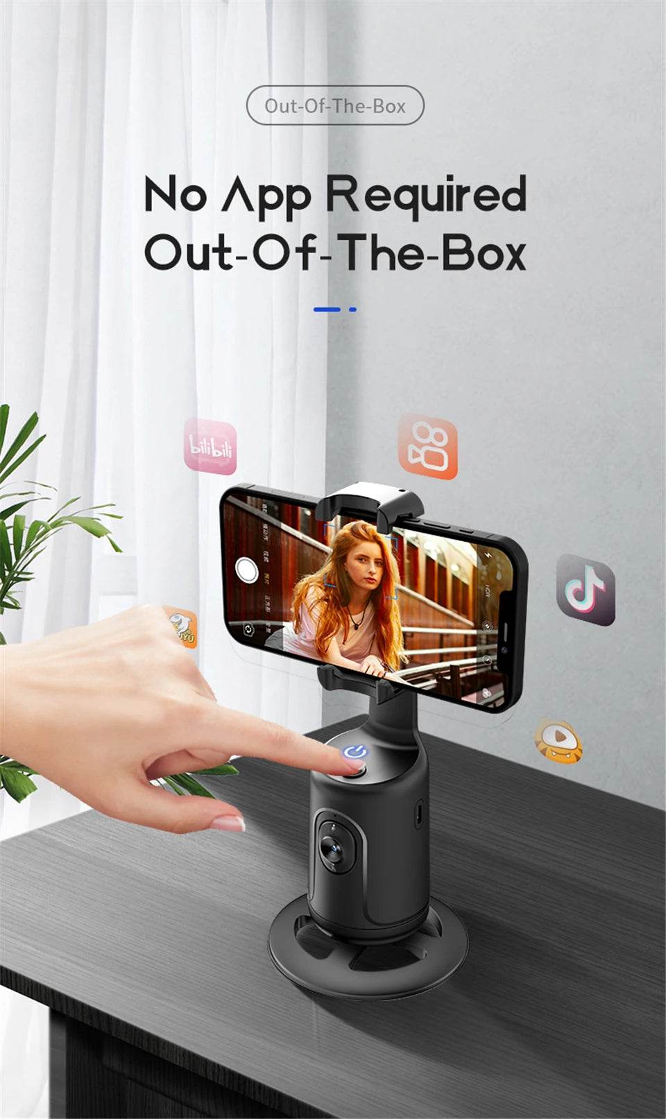 360 Rotation Gimbal Stabilizer With Selfie Tripod For TikTok - Estalios