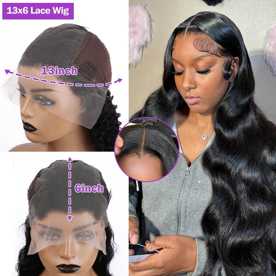 13x6 HD Transparent Body Wave Lace Frontal Human Hair Wig - Estalios