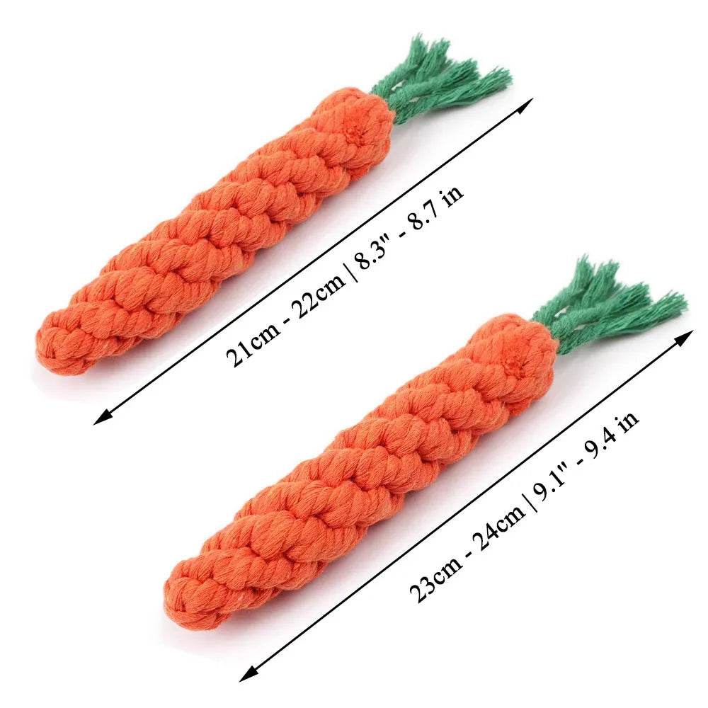 1Pcs Carrot Dog Chew Rope Toy for Teeth Cleaning - Estalios