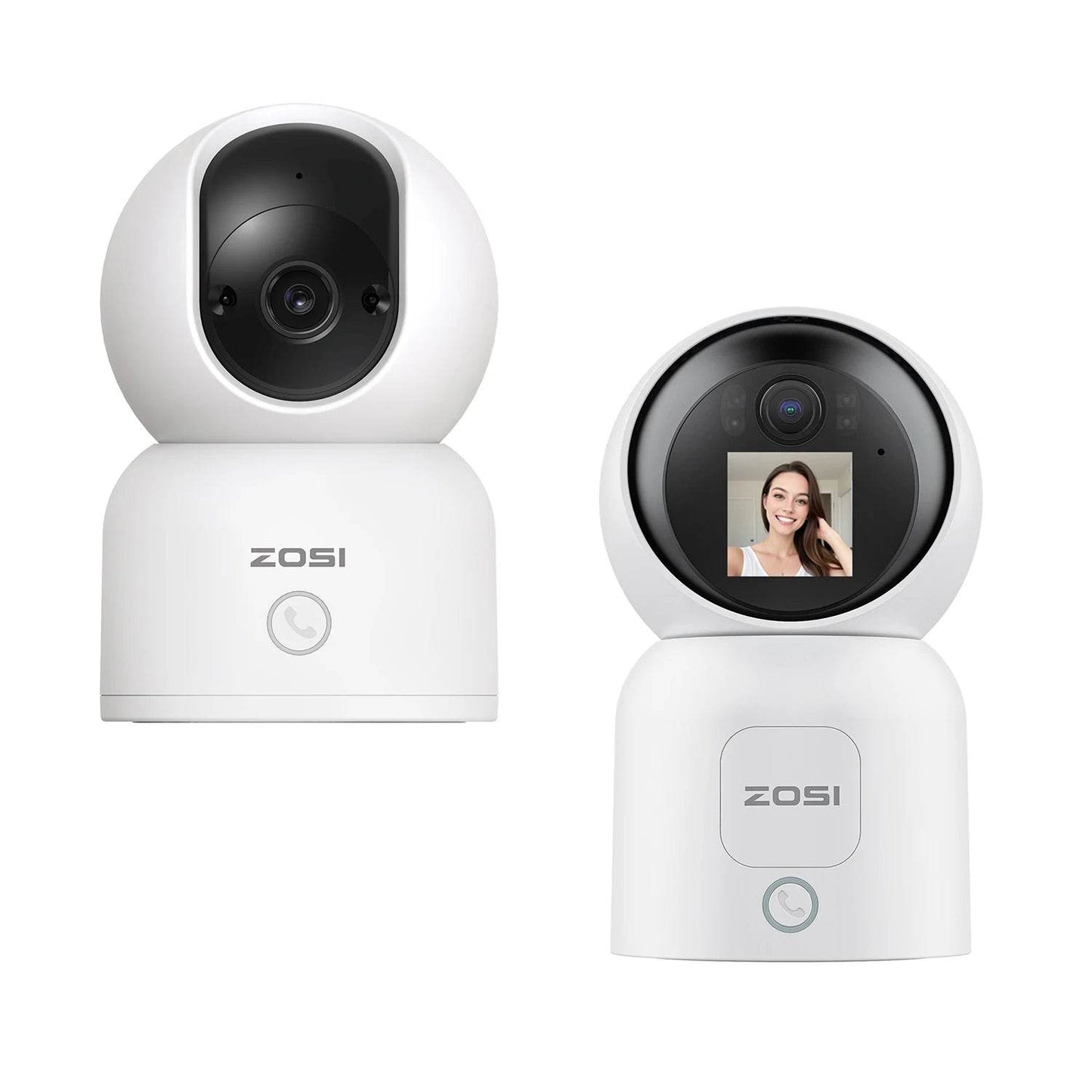 ZOSI Smart Baby Cams WiFi PTZ Auto Tracking AI 360° Panoramic Indoor Video Surveillance - Estalios