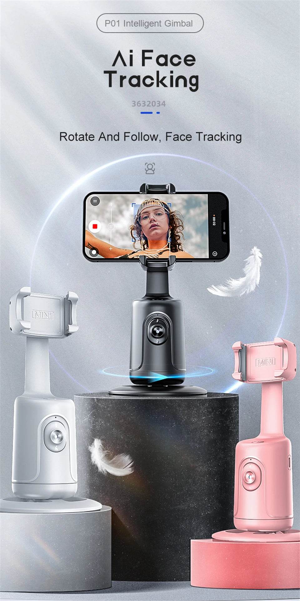360 Rotation Gimbal Stabilizer With Selfie Tripod For TikTok - Estalios