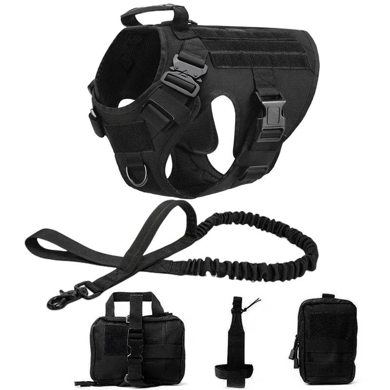 Tactical Military Dog Vest Harness and Leash Set for All Breeds - Estalios