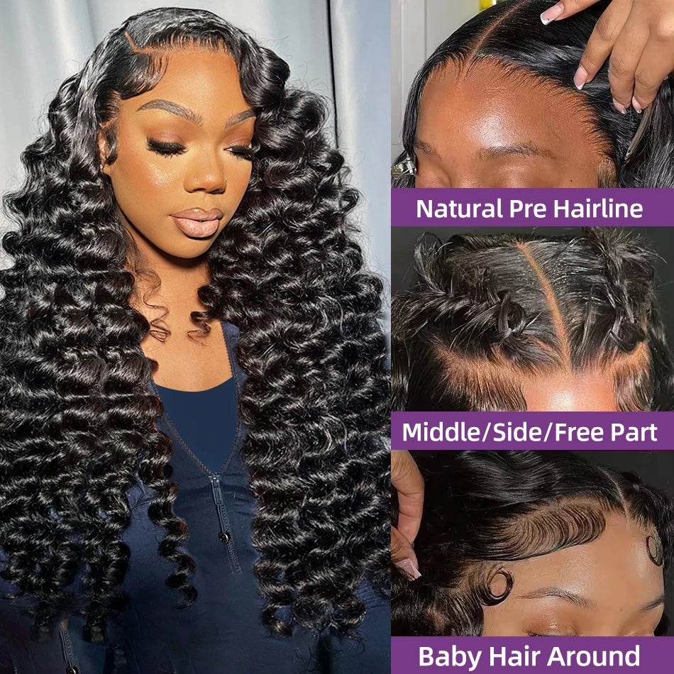 250 Density Loose Wave 13x6 HD Lace Front Wig 30 40 Inch - Estalios