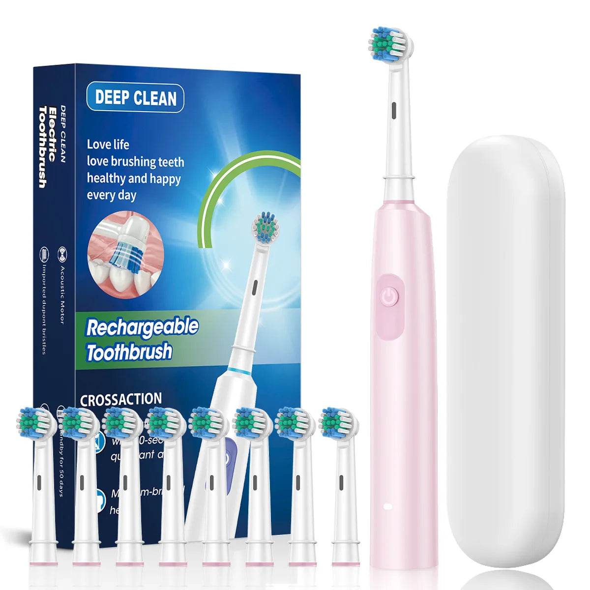 Electric Toothbrush Rotary Cleaning Teeth Brush Waterproof - Estalios
