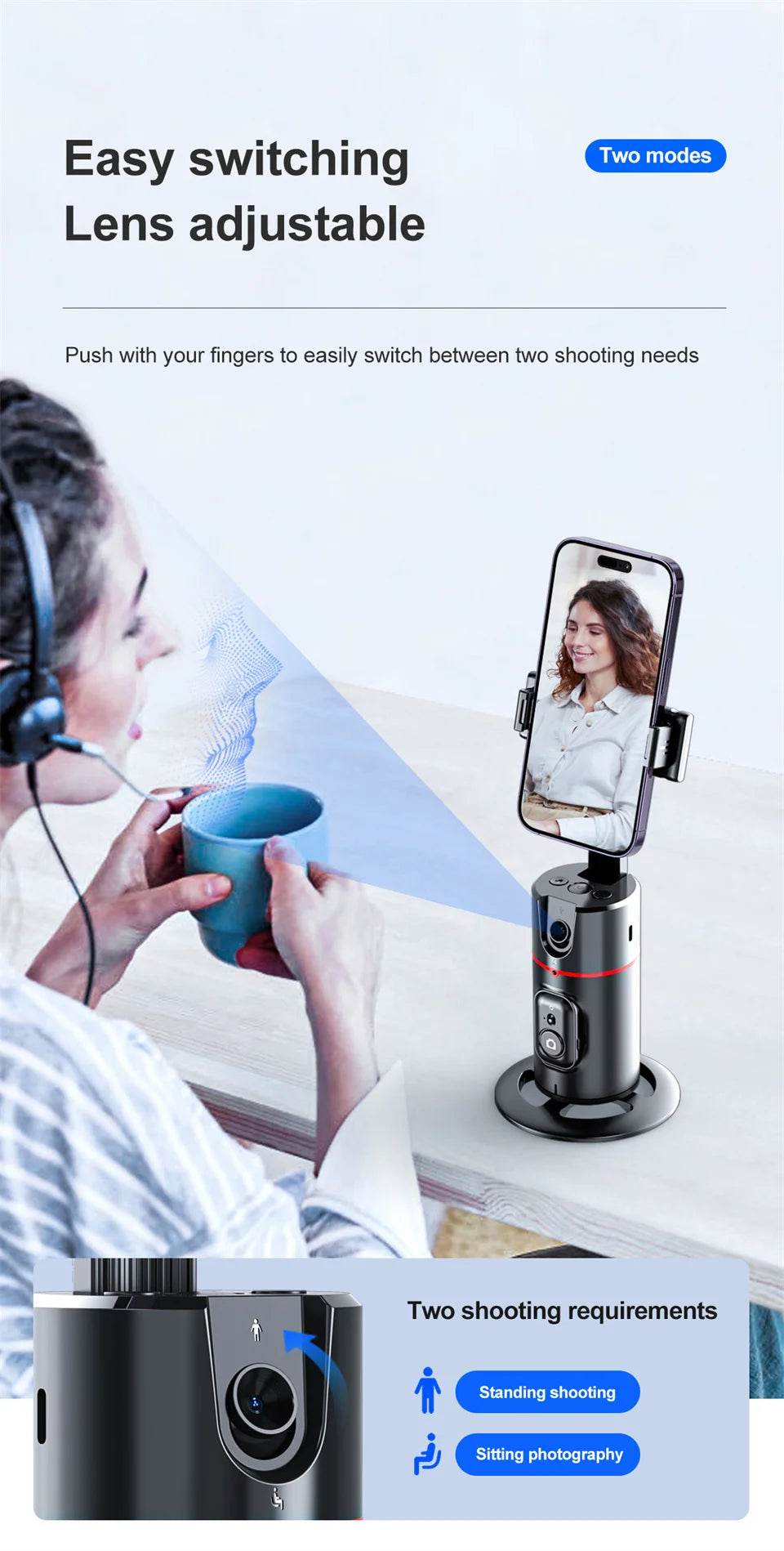 2025 New 360 Rotation Gimbal Stabilizer for Live Photography - Estalios