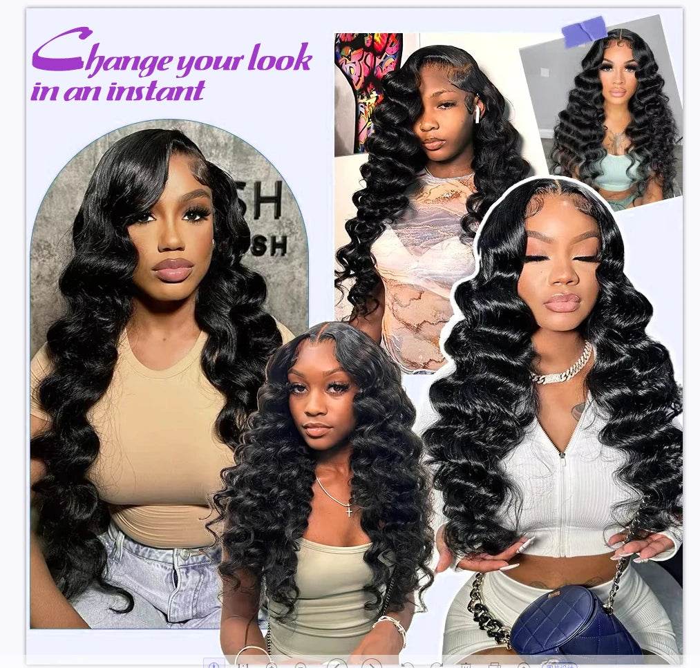 250 Density Loose Wave 13x6 HD Lace Front Wig 30 40 Inch - Estalios