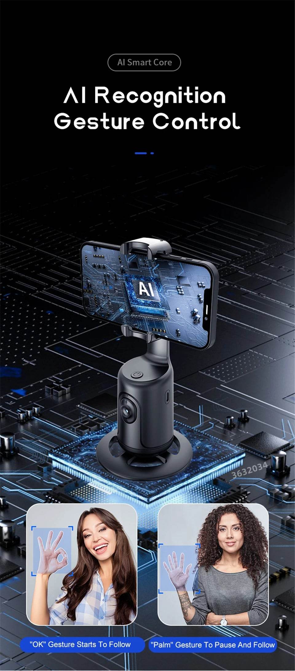 360 Rotation Gimbal Stabilizer With Selfie Tripod For TikTok - Estalios