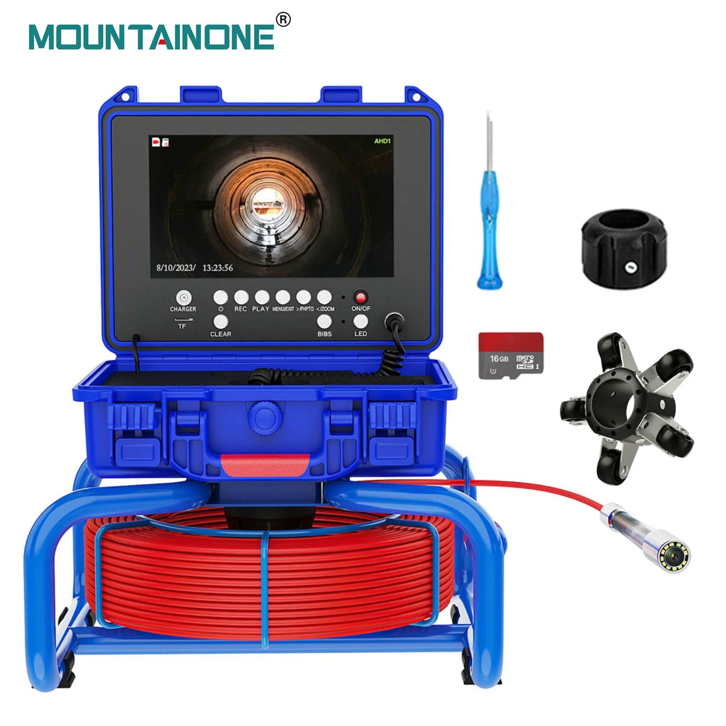 Sewer Camera with Locator,9" Pipe inspection Camera Self-Leveling 512HZ IP68 Waterproof Meter Counter DVR Drain Endoscope