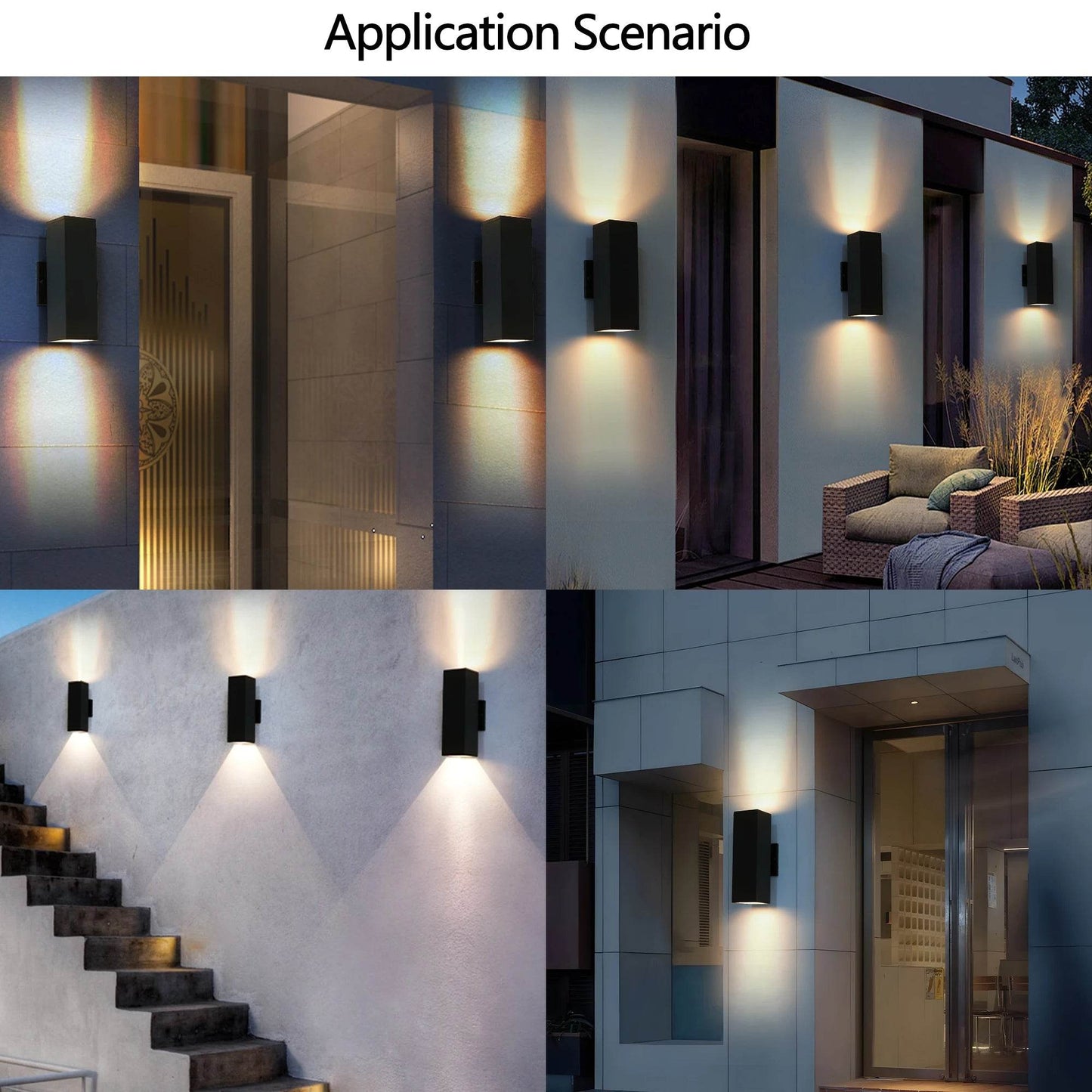 2-Pack Outdoor Wall Light IP65 Waterproof GU10 Sconce Black - Estalios
