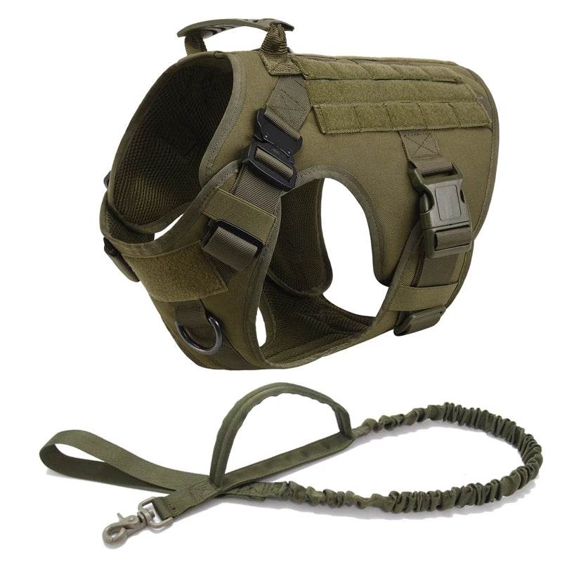 Tactical Military Dog Vest Harness and Leash Set for All Breeds - Estalios