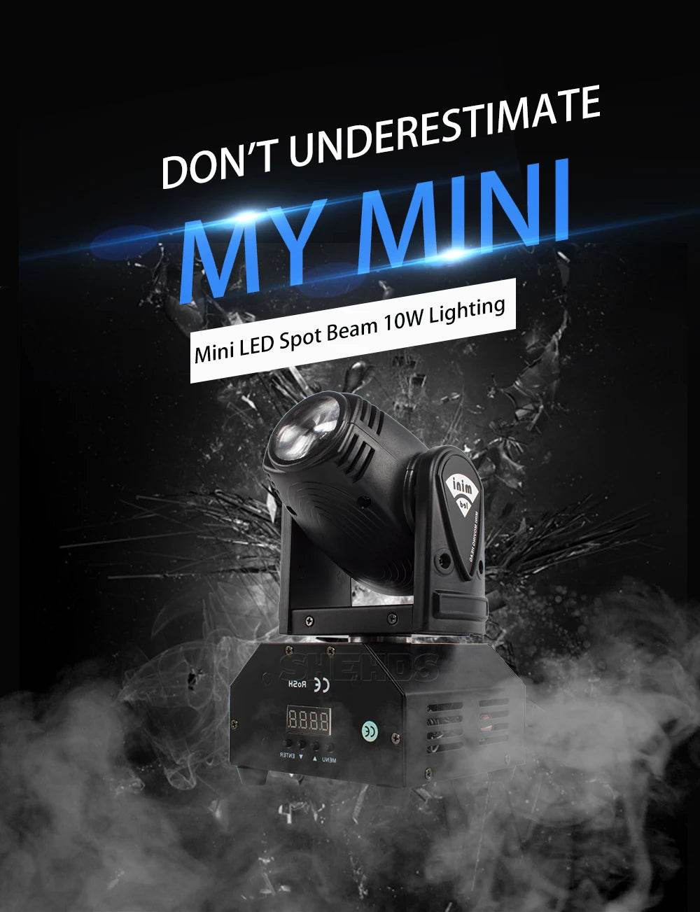 SHEHDS 10W Mini RGBW Moving Head Stage Lights for Events - Estalios