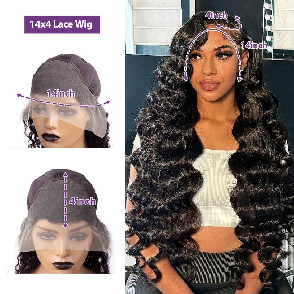 250 Density Loose Wave 13x6 HD Lace Front Wig 30 40 Inch - Estalios