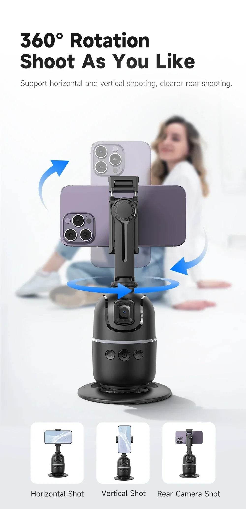 360° Smart Auto Face Tracking Gimbal Stabilizer Tripod - Estalios