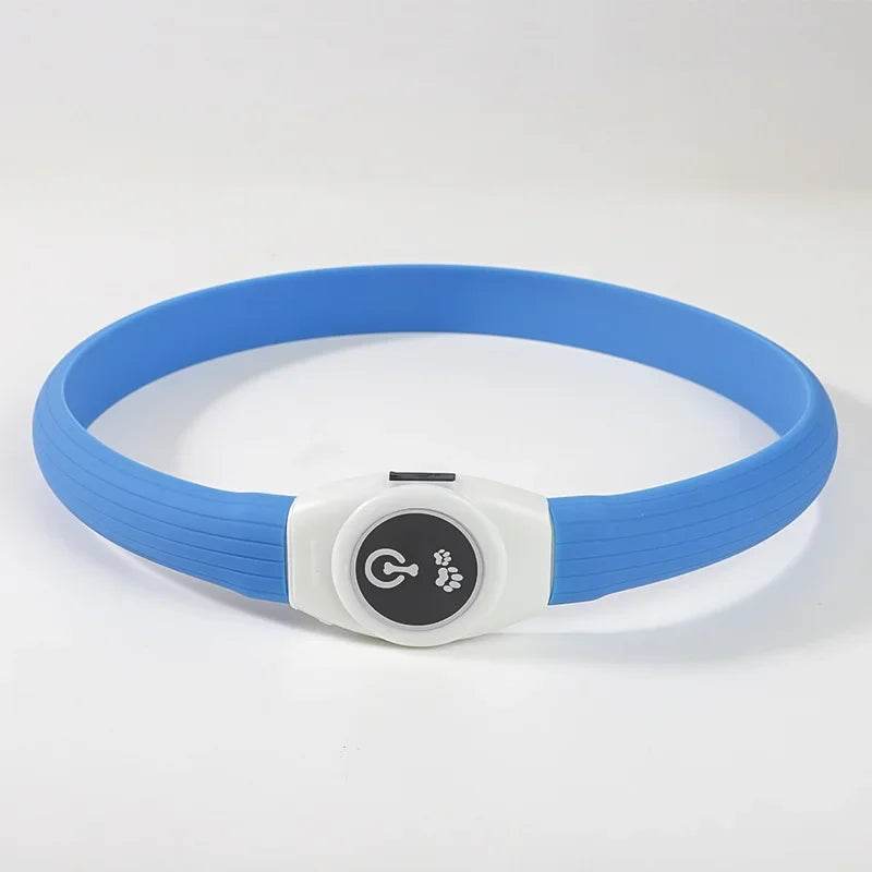 LED Luminous Dog Collar Waterproof USB Light for Night Safety - Estalios
