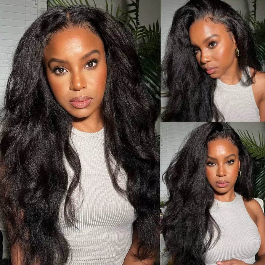 CEXXY Kinky Straight 360 HD Lace Frontal Wigs Wig For Black Women Yaki Straight Ponytail Human Hair Cheap Wigs On Clearance Sale - Estalios
