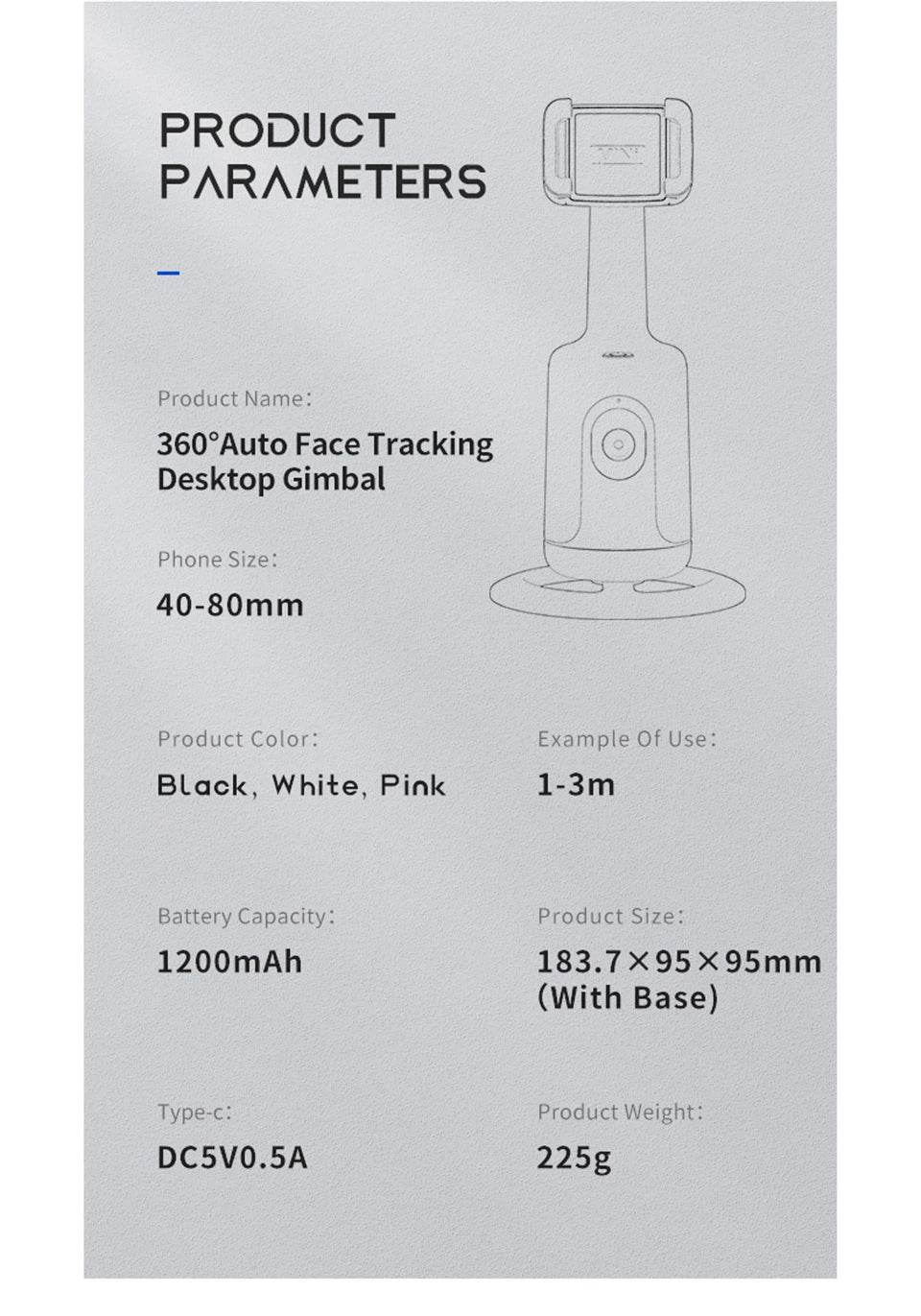 360 Rotation Gimbal Stabilizer With Selfie Tripod For TikTok - Estalios