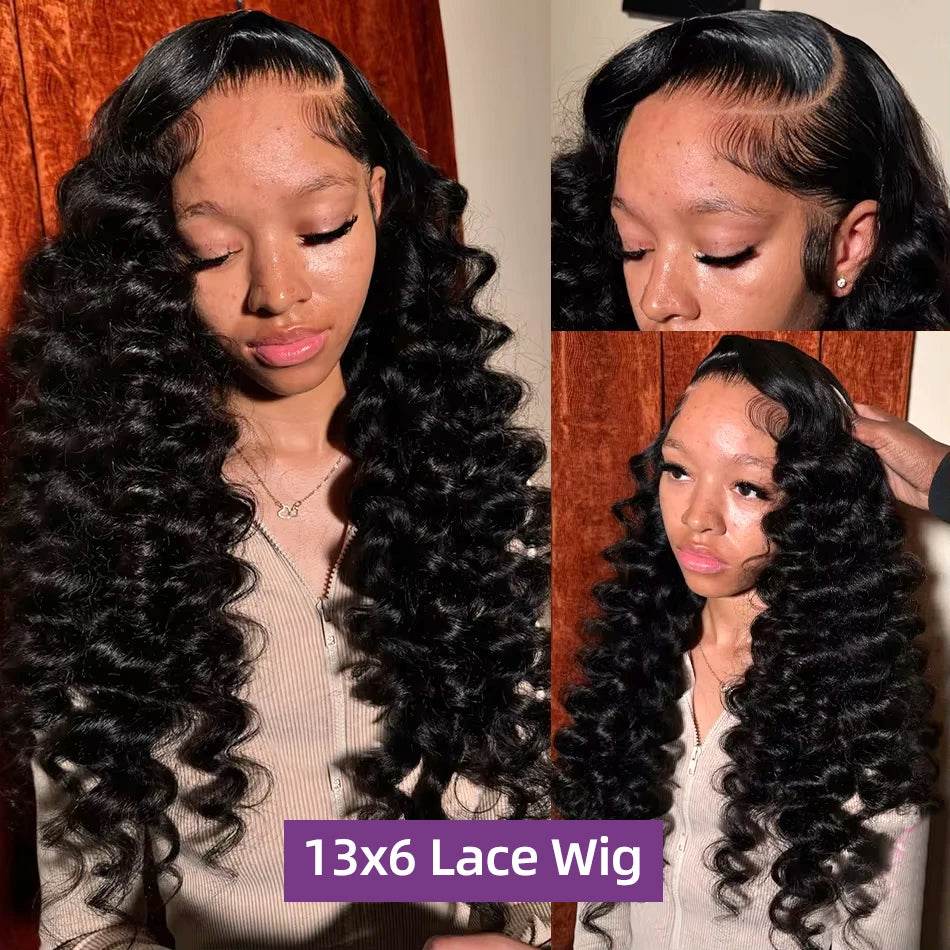 250 Density Loose Wave 13x6 HD Lace Front Wig 30 40 Inch - Estalios