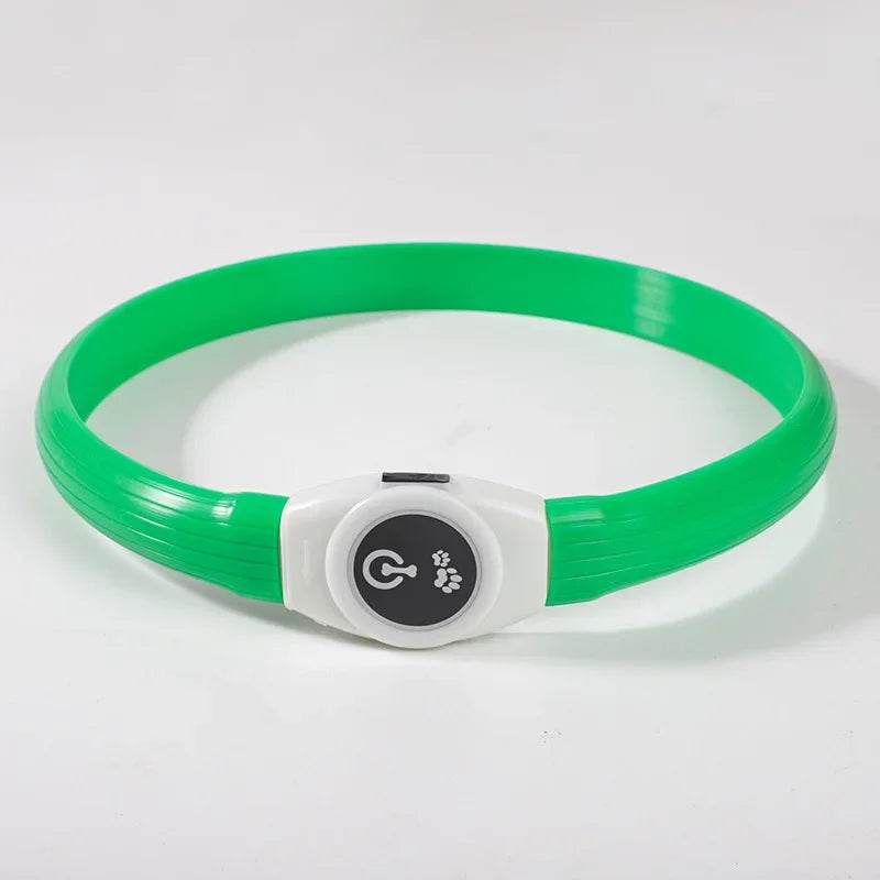LED Luminous Dog Collar Waterproof USB Light for Night Safety - Estalios