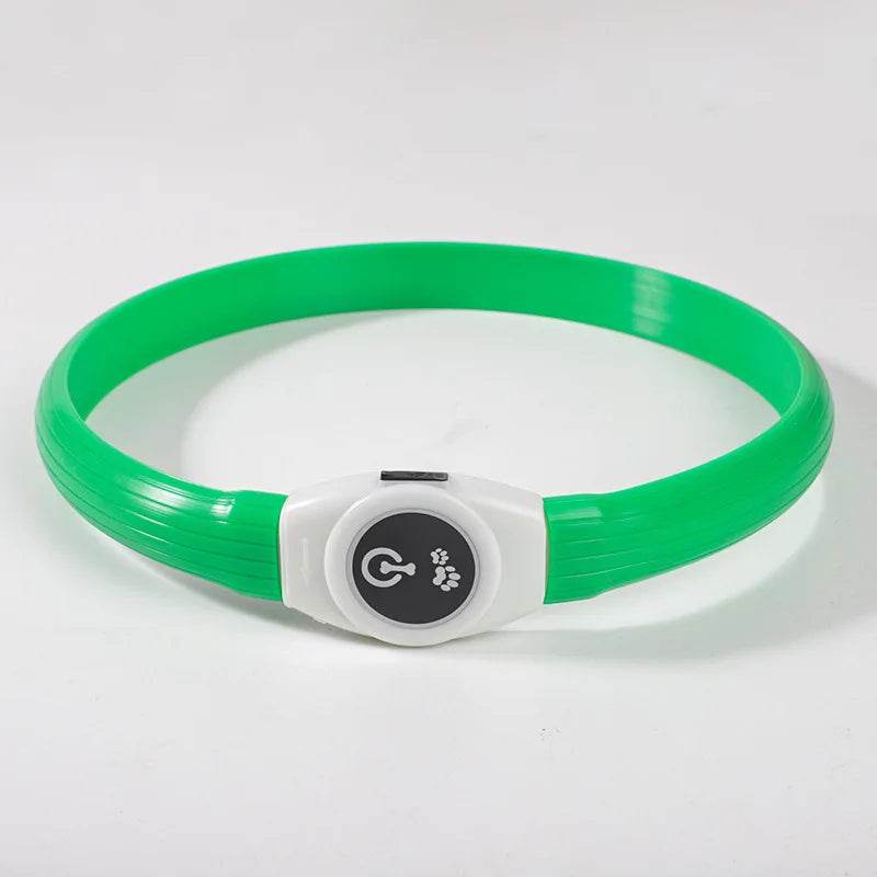 LED Luminous Dog Collar Waterproof USB Light for Night Safety - Estalios