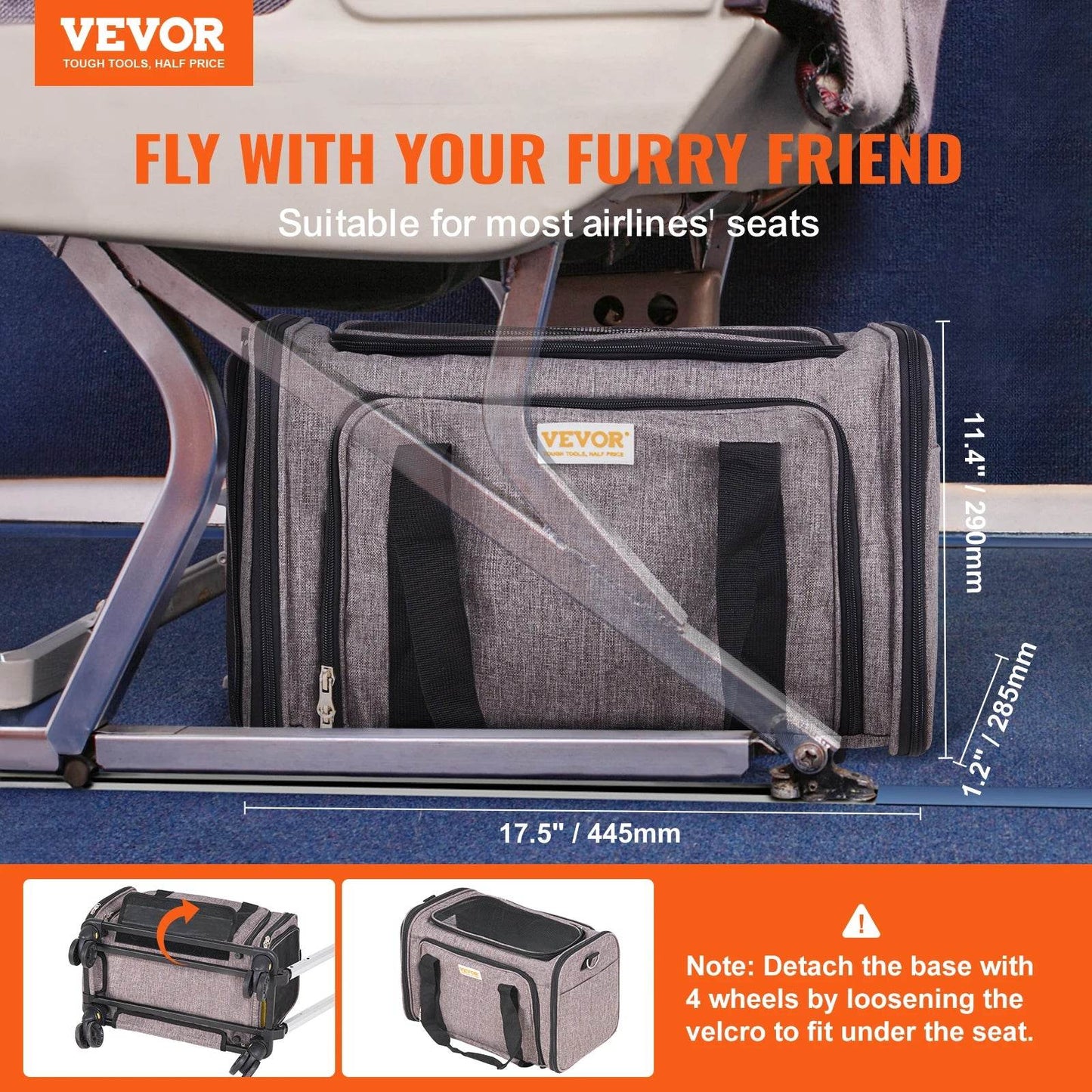 Breathable Pet Carrier Backpack with Wheels for Travel - Estalios