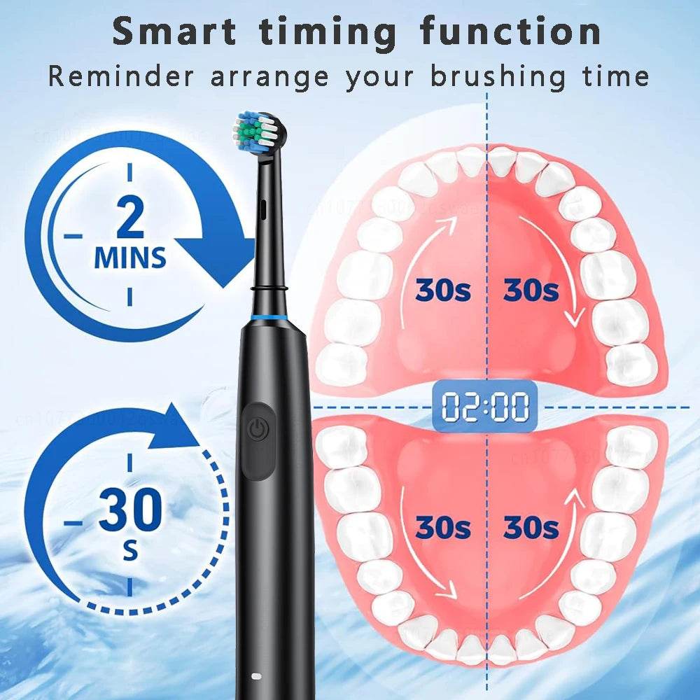 Electric Toothbrush Rotary Cleaning Teeth Brush Waterproof - Estalios