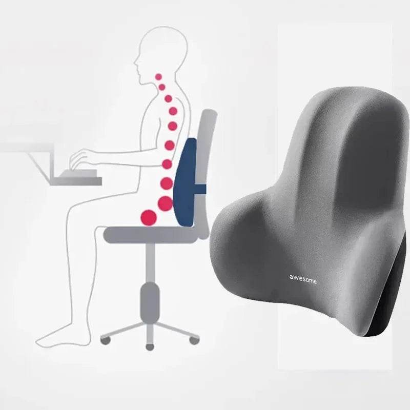 Memory Foam Lumbar Back Cushion for Pain Relief Support - Estalios