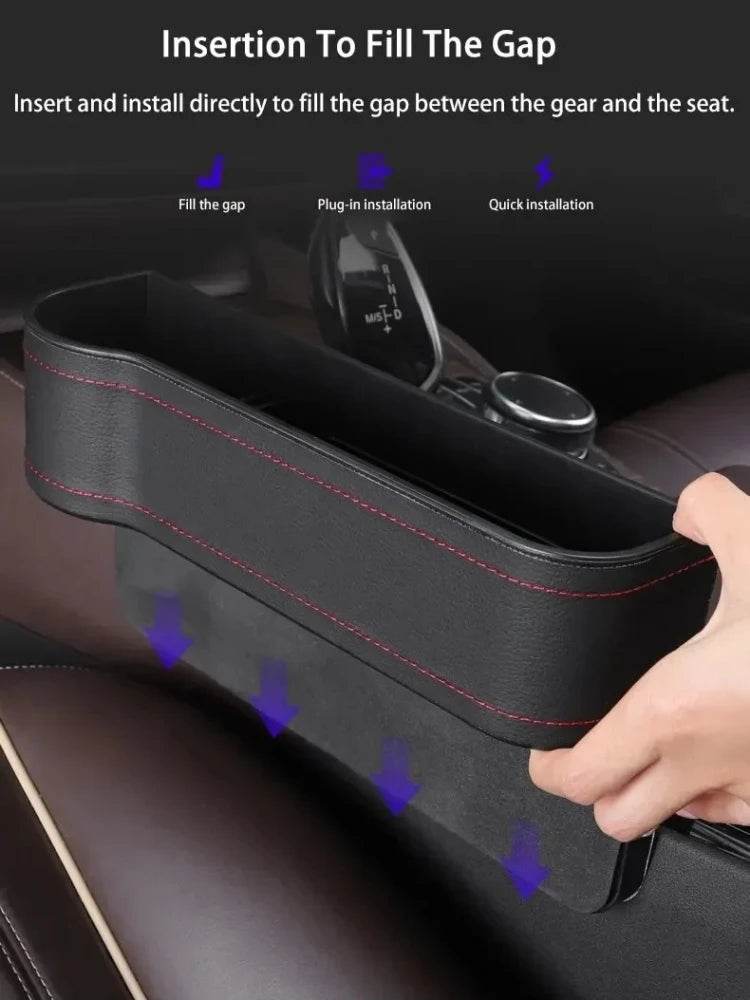 Leather Car Seat Gap Storage Box Multifunctional Organizer - Estalios