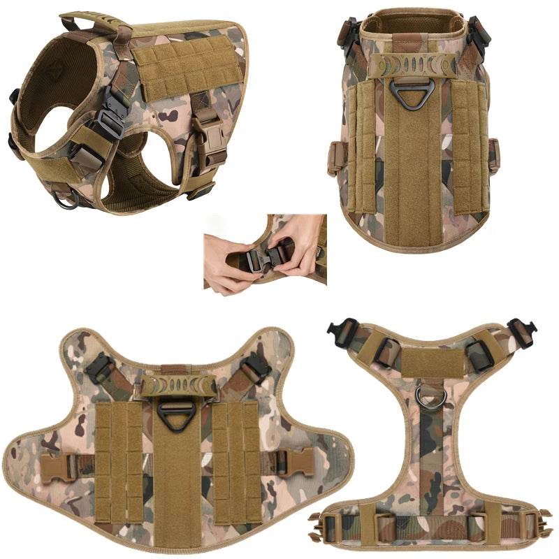 Tactical Military Dog Vest Harness and Leash Set for All Breeds - Estalios