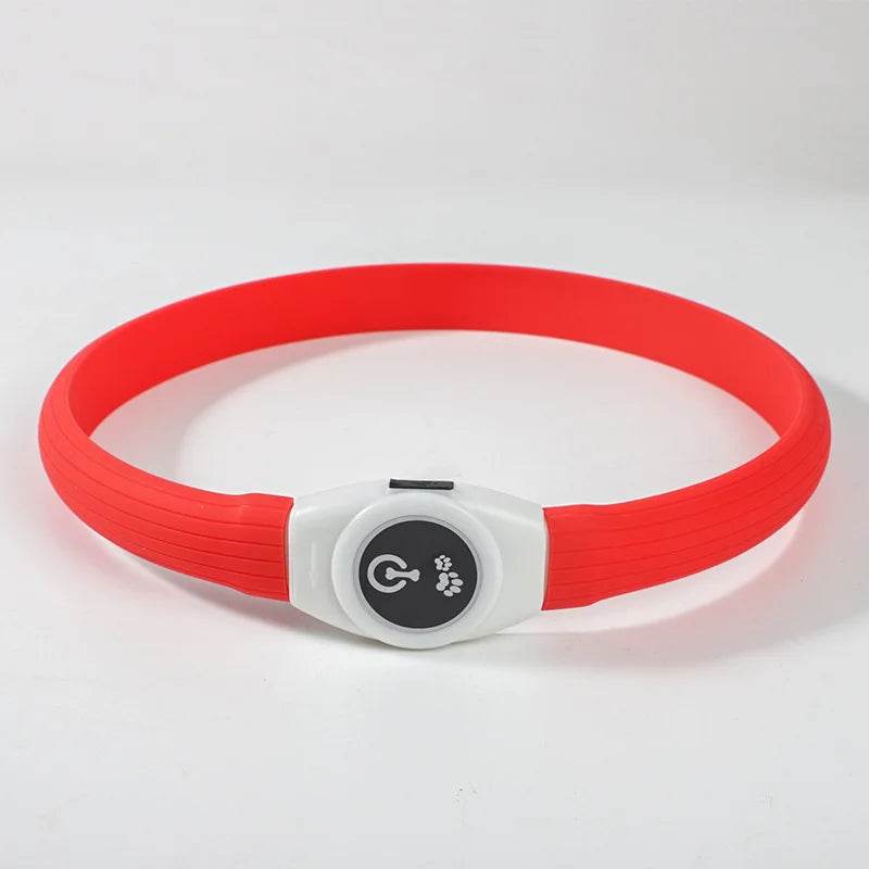 LED Luminous Dog Collar Waterproof USB Light for Night Safety - Estalios