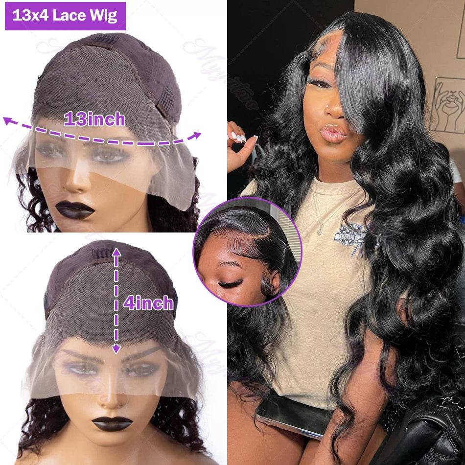 13x6 HD Transparent Body Wave Lace Frontal Human Hair Wig - Estalios