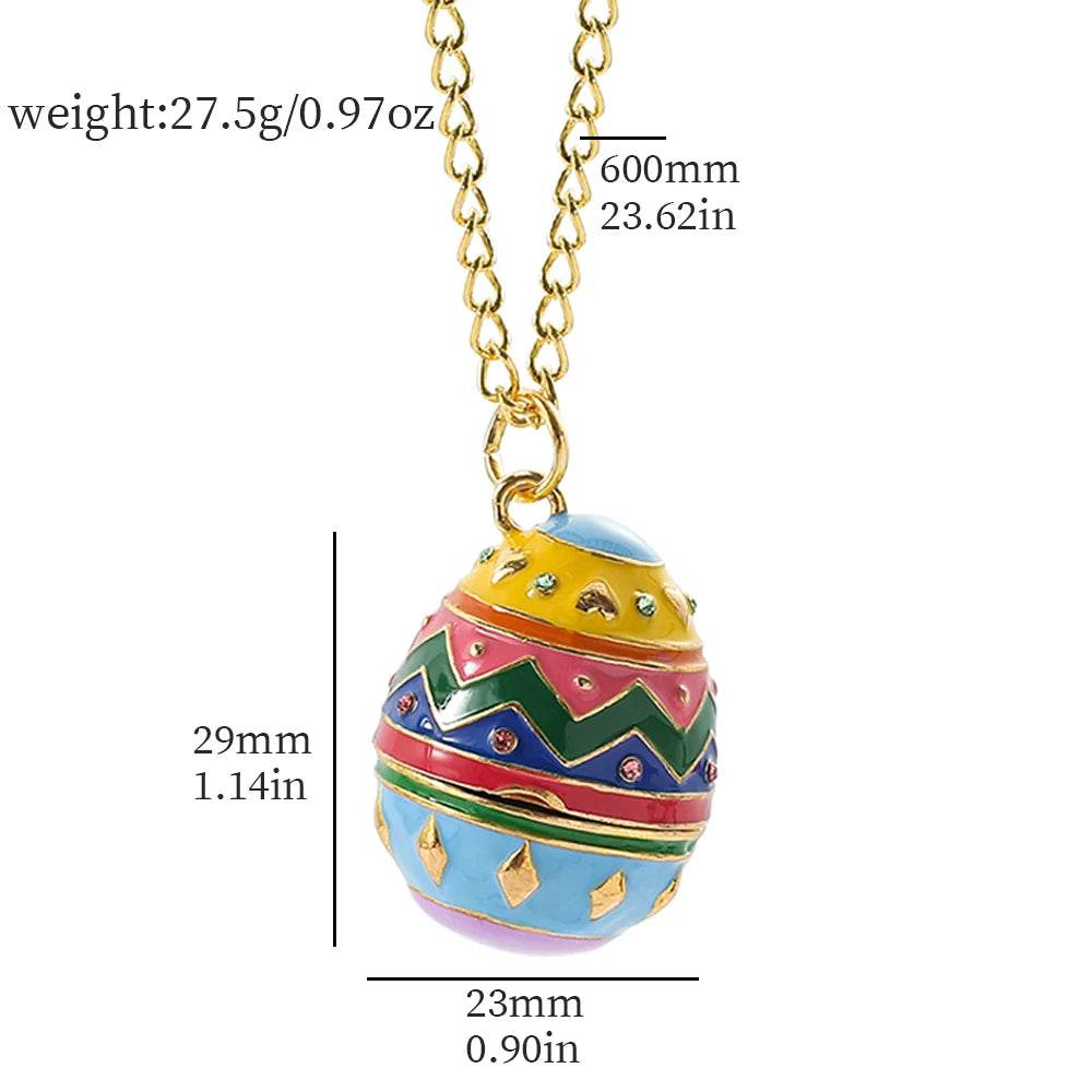 New Design Sanrios Hello Kitty Easter Egg Pendant Necklace Creativity Kuromi Charms Can Opened Easter Egg Toy Necklace - Estalios