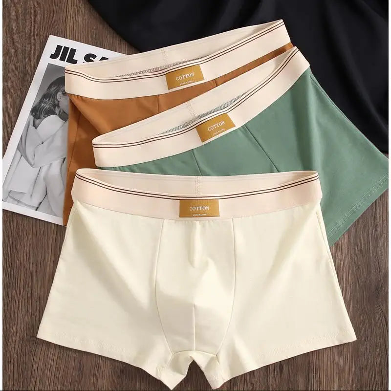 Comfortable 3Pcs Men's Cotton Boxer Shorts Underwear