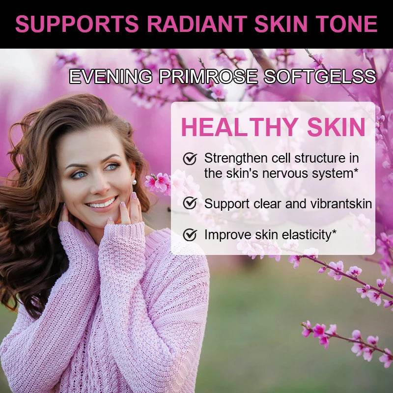 Evening Primrose Oil Supplement Capsules for Healthy Skin - Estalios