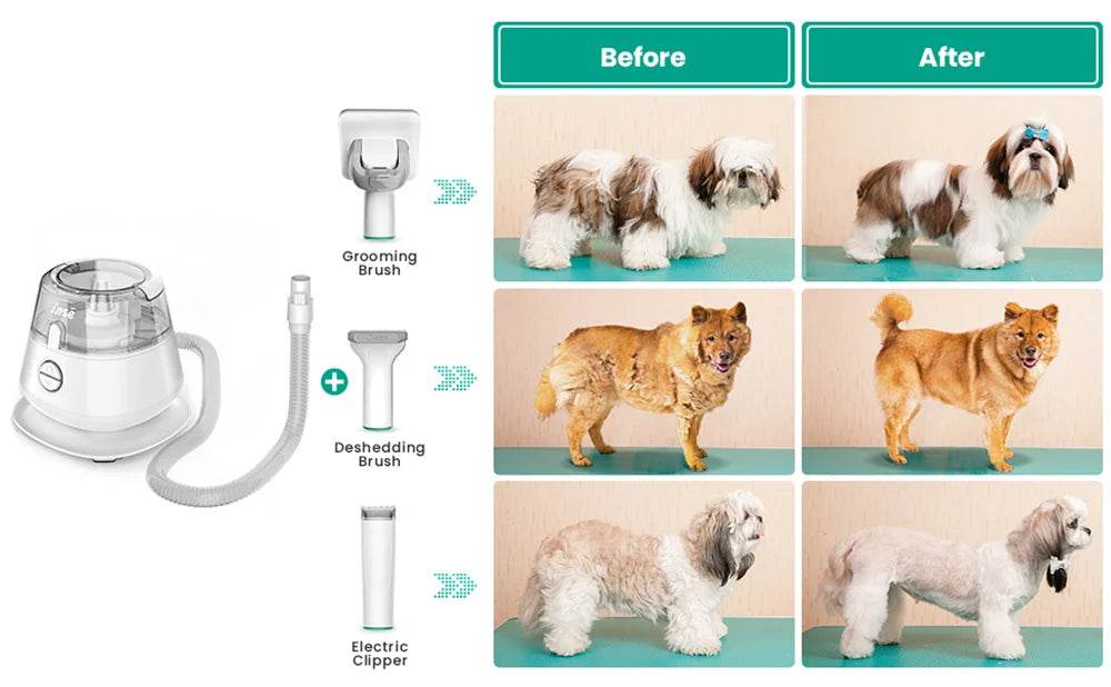 INSE P20 Pet Grooming Kit with Vacuum Suction 99% Hair - Estalios