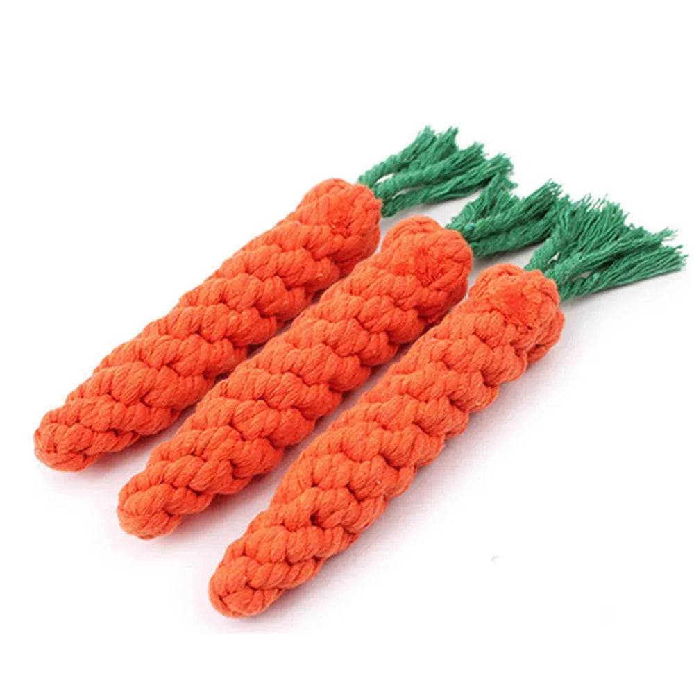 1Pcs Carrot Dog Chew Rope Toy for Teeth Cleaning - Estalios