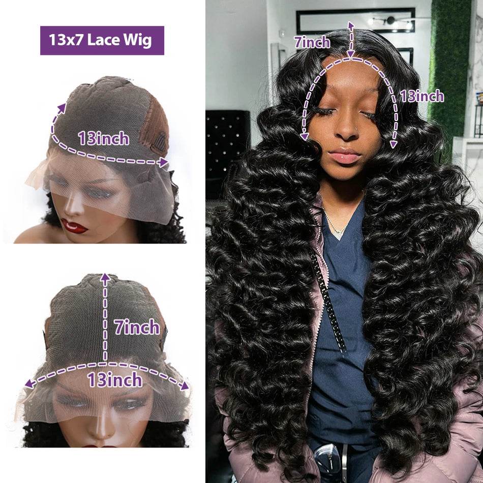 250 Density Loose Wave 13x6 HD Lace Front Wig 30 40 Inch - Estalios