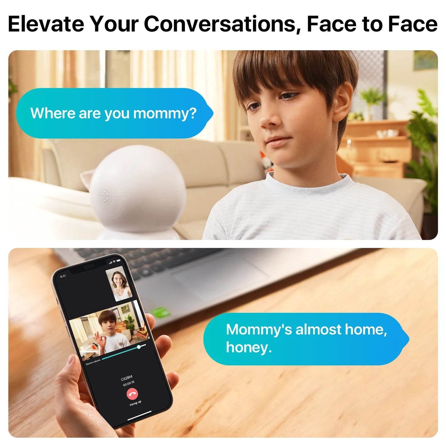 ZOSI Smart Baby Cams WiFi PTZ Auto Tracking AI 360° Panoramic Indoor Video Surveillance - Estalios