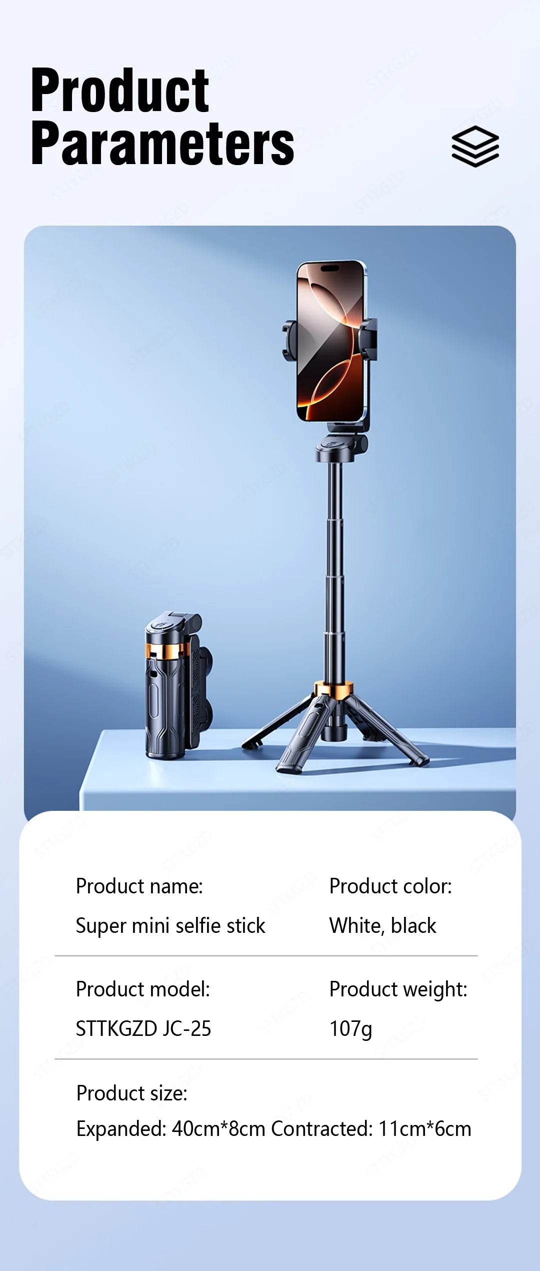Super Mini Selfie Stick Bluetooth Remote Phone Holder Aid - Estalios