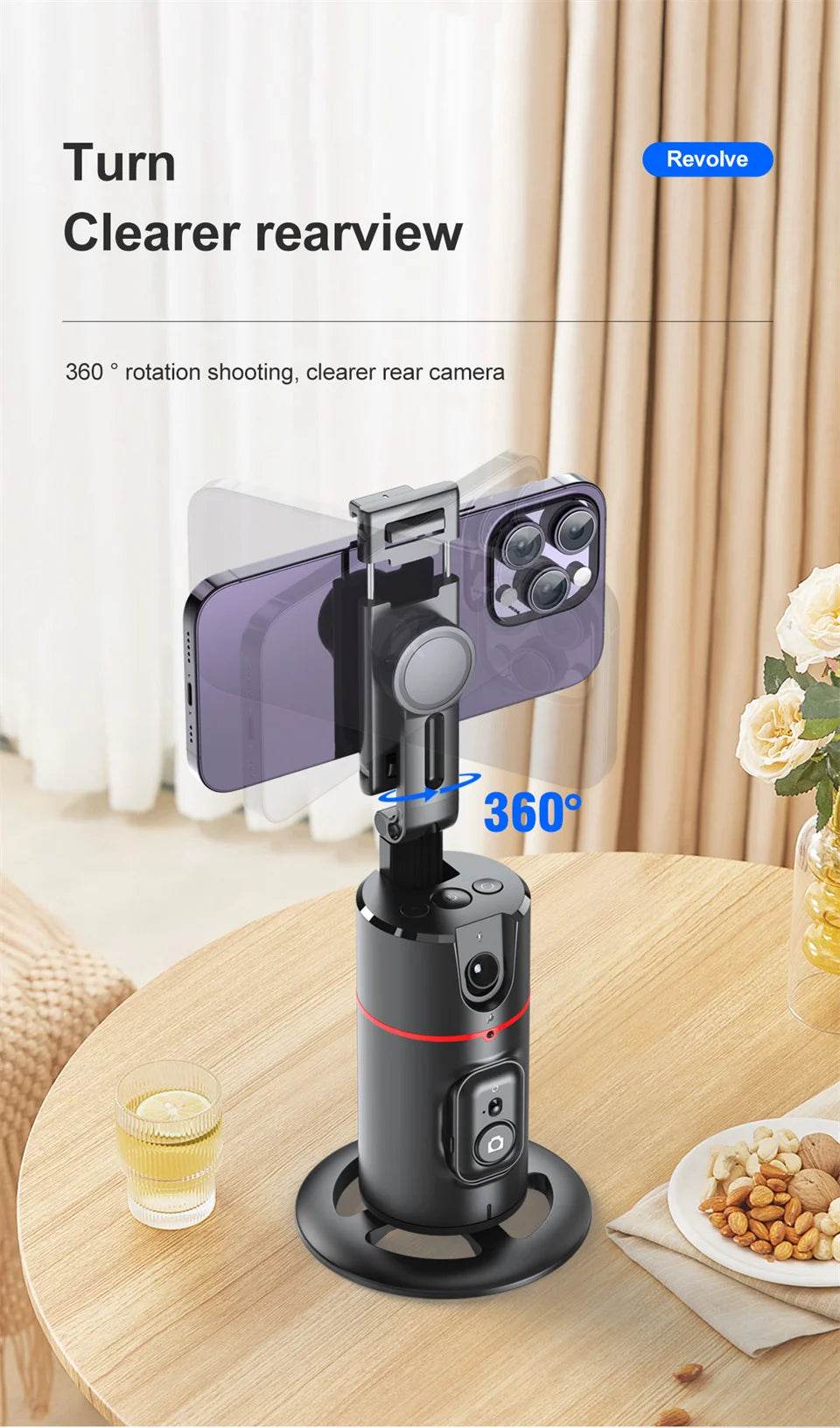 2025 New 360 Rotation Gimbal Stabilizer for Live Photography - Estalios