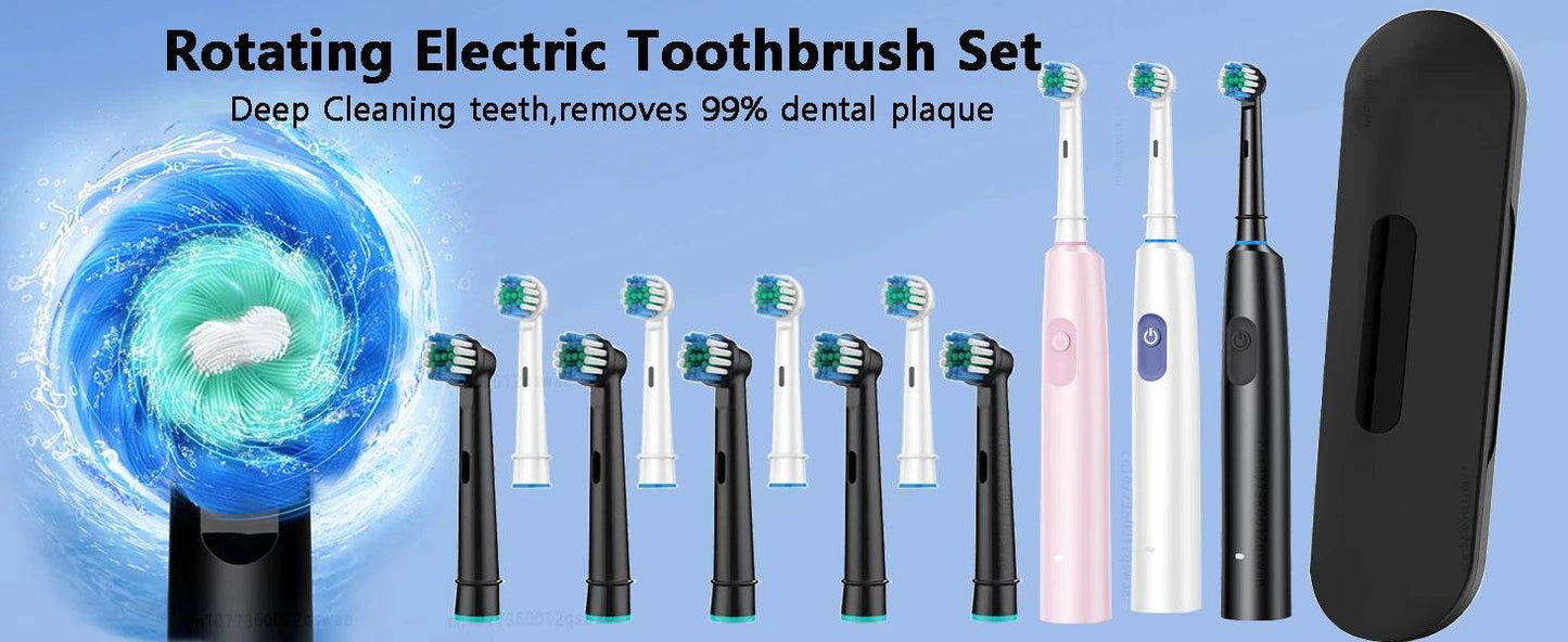 Electric Toothbrush Rotary Cleaning Teeth Brush Waterproof - Estalios