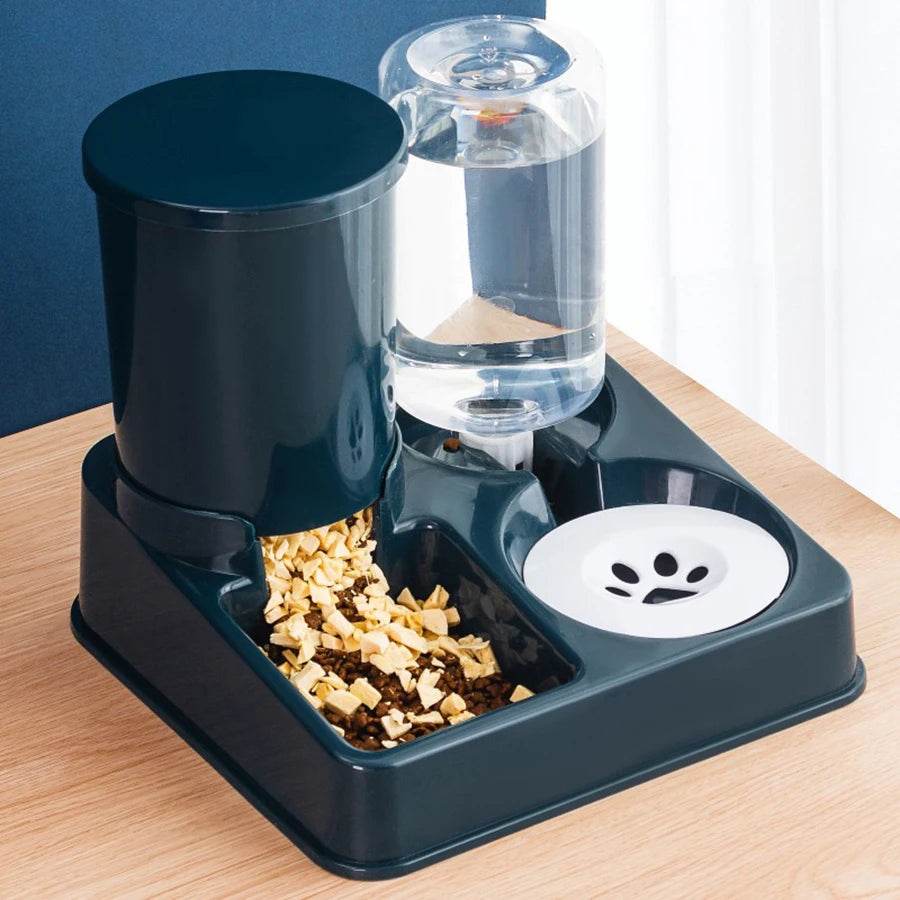 Automatic Cat Feeder Water Dispenser Set 2 In 1 Tilted Feeder - Estalios