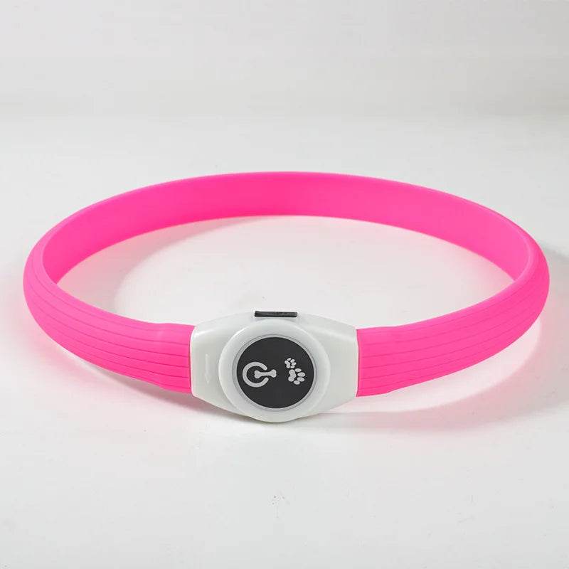 LED Luminous Dog Collar Waterproof USB Light for Night Safety - Estalios