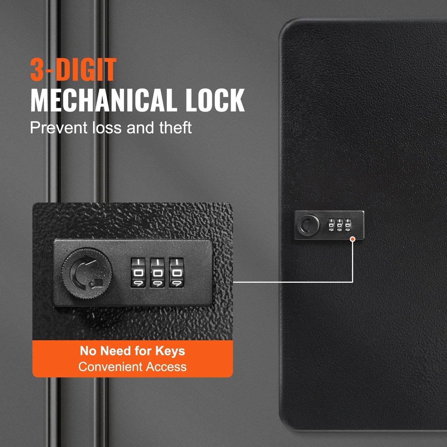 48-Key Lock Box with Adjustable Racks for Secure Key Storage - Estalios