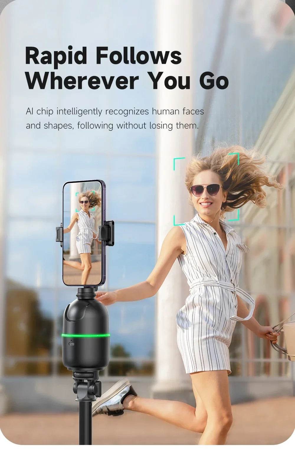 360° Smart Auto Face Tracking Gimbal Stabilizer Tripod - Estalios