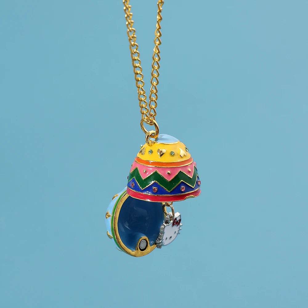 New Design Sanrios Hello Kitty Easter Egg Pendant Necklace Creativity Kuromi Charms Can Opened Easter Egg Toy Necklace - Estalios
