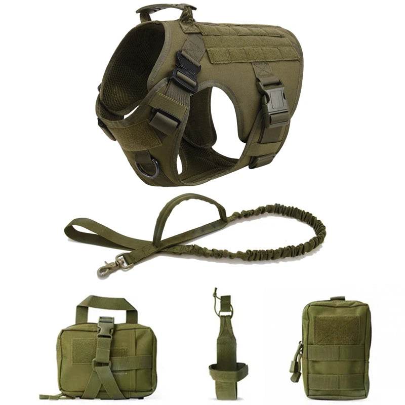Tactical Military Dog Vest Harness and Leash Set for All Breeds - Estalios