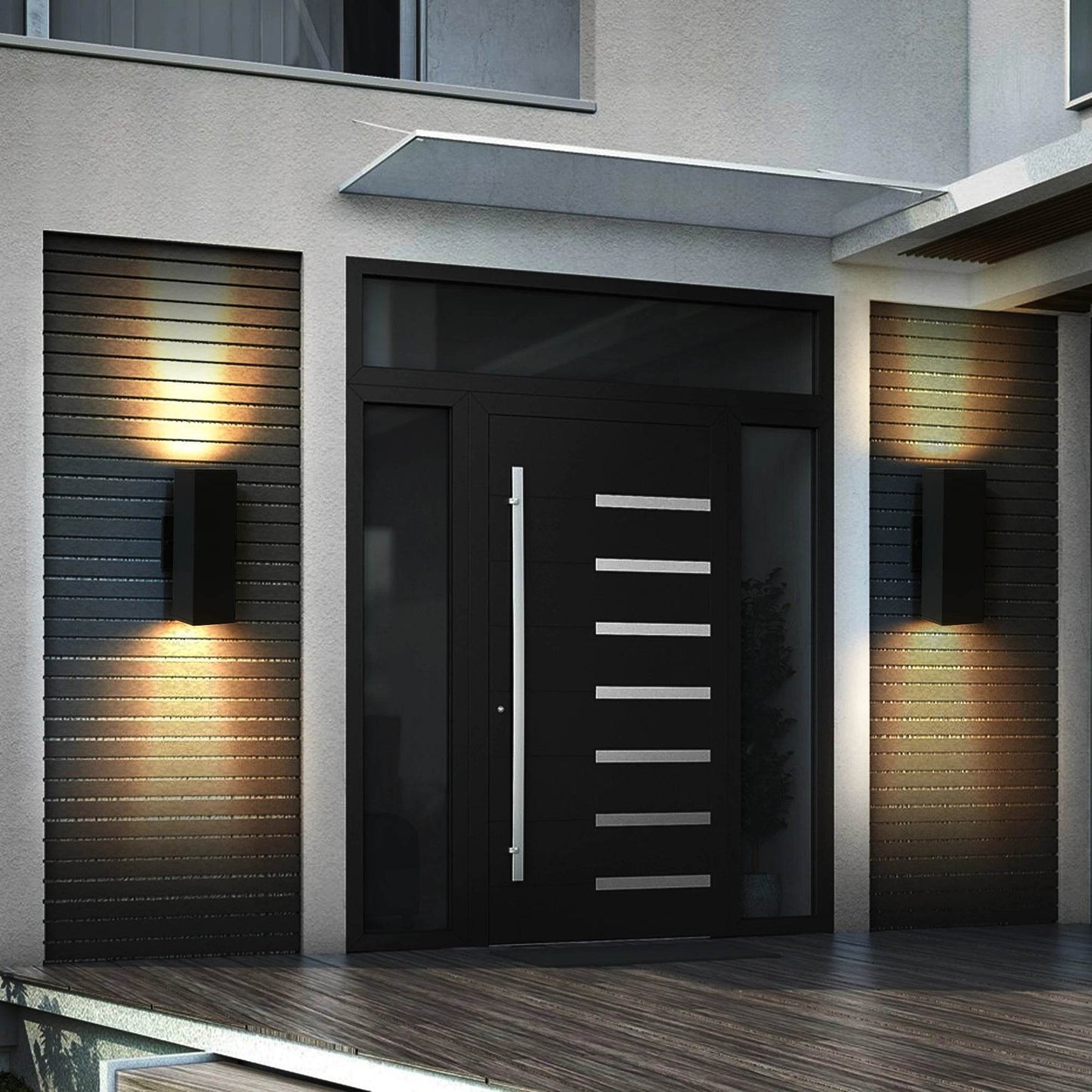 2-Pack Outdoor Wall Light IP65 Waterproof GU10 Sconce Black - Estalios