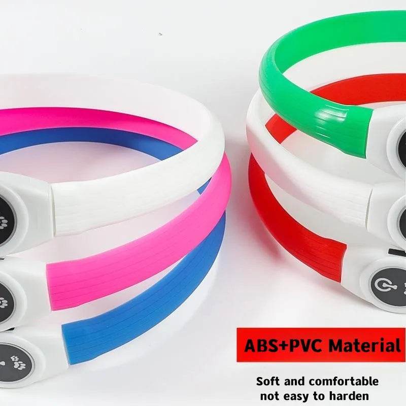 LED Luminous Dog Collar Waterproof USB Light for Night Safety - Estalios