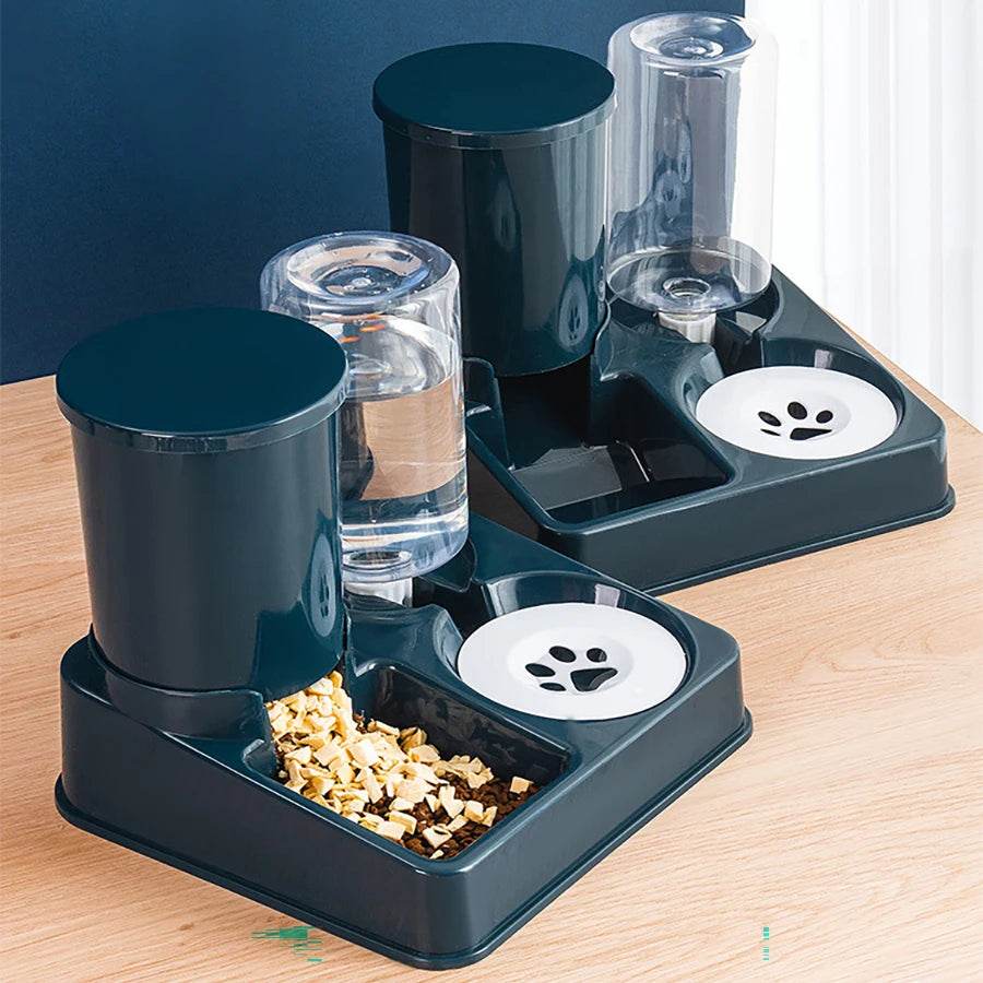 Automatic Cat Feeder Water Dispenser Set 2 In 1 Tilted Feeder - Estalios